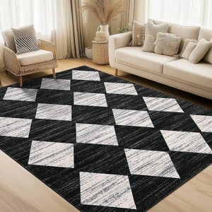 Area Rug Non-Slip Soft Ultra-Thin Carpet Stain Resistant Accent Rug for Living Room Bedroom Dining Room Office Nursery Playroom - 1 of 4