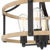 Franklin Iron Works Buford Rustic Farmhouse Ceiling Light Semi Flush Mount Fixture 18" Wide Faux Wood Black 4-Light for Bedroom Kitchen Living Room - 3 of 4