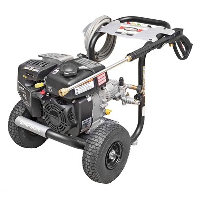 SIMPSON 3,100 PSI Gas Pressure Washer with Spray Gun and Extension Wand Features 5 Quick Connect Nozzle Tips and 10 Inch Pneumatic Tires, MS60763-S