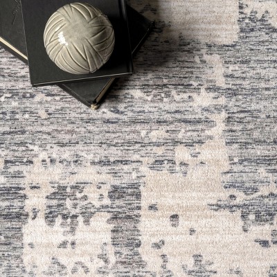 Eco-Friendly Ariana Abstract Gray Synthetic Area Rug 4' x 6'
