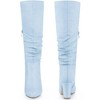 BLISSFUL STEP Wrinkled Pointed Toe Chunky Heel Knee High Boots for Women - 2 of 4