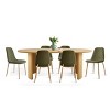 Modern 7-Piece Dining Set for 6,Oak Oval Dining Table with Linen Dining Chairs with Metal Legs for Dining Room,Kitchen Furniture-Tanpinhause - 2 of 4