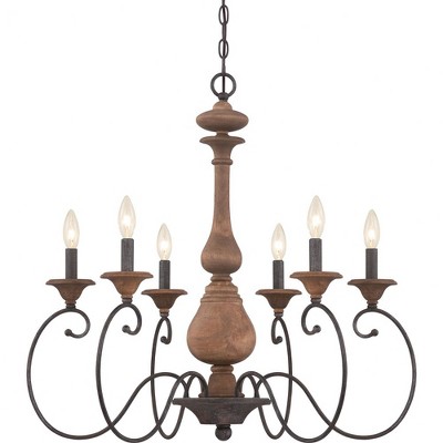 Quoizel Lighting Auburn 6 - Light Chandelier in  Rustic Black