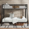 Twin Over Full Metal Bunk Bed Frame with Guardrails and Under-Bed Storage, Noise-Free Design for Teens and Adults,kids bed - 2 of 4