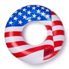 Swimline 90196 Round 36 Inch Inflatable Patriotic American Flag Swimming Pool or Lake Tube Lounger Water Float for Kids and Adults, Red, White, Blue - 2 of 4