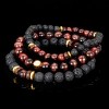 Crucible Men's Red Tiger Eye Stone with Hematite, Lava and Wood Bead Stretch Bracelets - 4 of 4