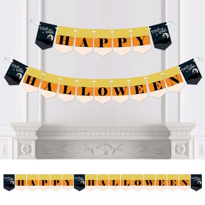 Big Dot of Happiness Trick or Treat - Halloween Party Bunting Banner - Orange Party Decorations - Happy Halloween