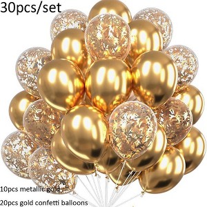 30 Pcs Sequin Confetti Latex Party Balloons Set,12 inch Red Balloons for Wedding Bridal Engagement Graduation Shower New Year Birthday Party Decor - 1 of 3