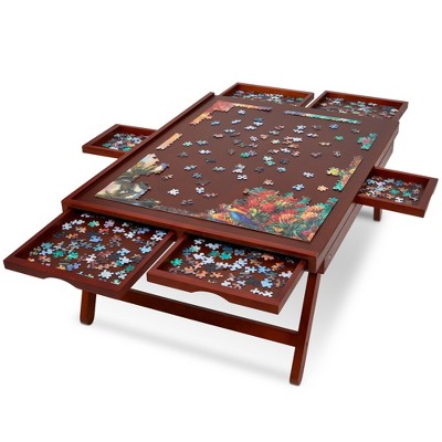 Jumbl 23x31" Jigsaw Puzzle Board Rack w/Legs, Mat & 6 Drawers