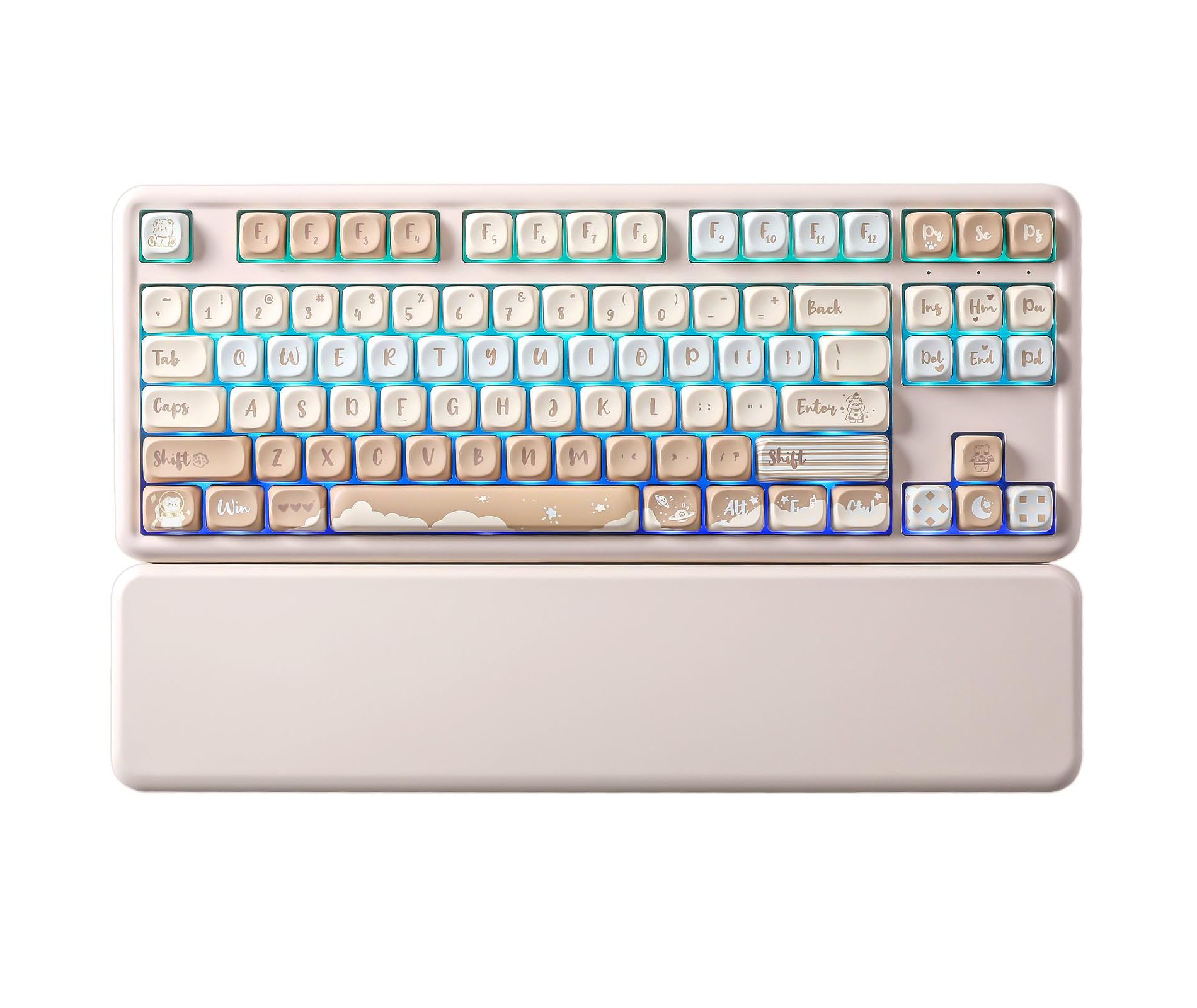 MaseiKar B87 Wireless Mechanical Keyboard,QMK/VIA Programmable,TKL Layout 87 Keys,BT/2.4G/USB-C,Hot Swap Gasket Mount RGB Backlit
