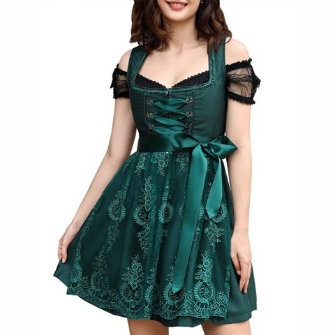 Женские платья YesFashion Costumes 3 Pcs Dress Women's Dress for Traditional Carnival Outfits Dark green M