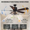 Ludomide Industrial Caged Ceiling Fan Light, 52" Vintage Fandelier with Remote, Black Retro Design, 5 Reversible Wood Blades for Living Room, Bedroom - 4 of 4