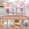 MOONMISS 2 PCS Contemporary Designed Teddy Fabric Upholstered Accent Chairs Kitchen Armchair for Living Room - 4 of 4