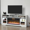 HOMCOM Fireplace TV Stand for TVs Up to 80 Inch, Entertainment Center with 36" Electric Fireplace, TV Console with Open Storage, Side Cabinets, White - 2 of 4