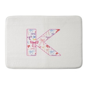 Deny Designs April Lane Art Fancy Bow Monogram Memory Foam Bath Mat - 1 of 4