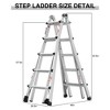 Cesicia 22FT Grey Aluminum Multi-Position Ladder with Wheels - 3 of 4