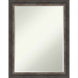 Amanti Art Bark Rustic Char Narrow Petite Bevel Bathroom Wall Mirror 27.5 x 21.5 in. - 1 of 4