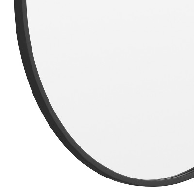 30" Black Round Metal Frame Accent Wall Mirror