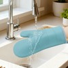REGALWOVEN Soft Heat Resistant and Waterproof Silicone Oven Mitts, Flexible Gripping for Baking, Kitchen Mitts Set of 2 - 4 of 4