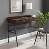 3 Drawer Angled Writing Desk With Cord Management Slots - Saracina Home ...