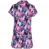 Memoi Women's Stardust Tie Dye Notch Collar Cotton Blend Pajama Set - 4 of 4