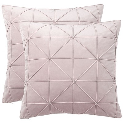 PiccoCasa Velvet Soft Square Plaid Throw Pillow Cases for Car Sofa 2 Pcs