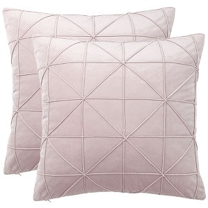 PiccoCasa Velvet Soft Square Plaid Throw Pillow Cases for Car Sofa 2 Pcs - 1 of 4