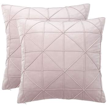 PiccoCasa Velvet Pillow Covers Soft Square Plaid Throw Pillow Cases 2 Pcs