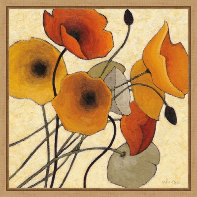 Vibrant Orange and Yellow Poppies Canvas Wall Art Print