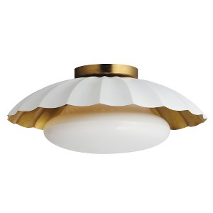 Maxim Lighting Primrose 1 - Light Flush Mount in  Matte White/Gold Leaf - 1 of 1