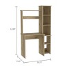 Vynxaria Light Oak Computer Desks Writing Desk 2 Upper Shelves 5 Cubbies Home Office Storage Space-Saving Design - 3 of 4