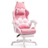 Racxily Cat Gaming Chair with Paw Lumbar Cushion, PC Video Gamer Chair for Teens & Women - 2 of 4