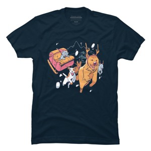 Men's Design By Humans Christmas santa cat By ArtStyleAlice T-Shirt - 1 of 4
