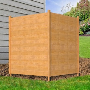 DoCred Air Conditioner Fence, Freestanding Privacy Fence,1-2Panel Wood Screens with Planter Box for Outdoor AC, Trash Can, Pool Equipment Enclosure - 1 of 4