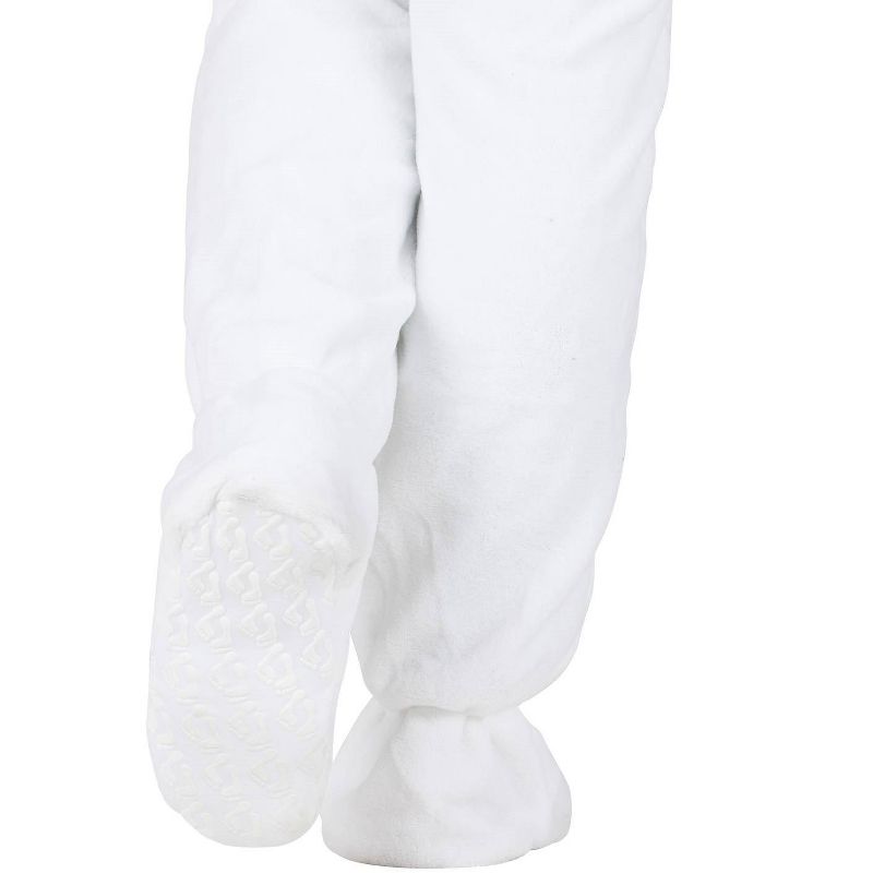 Footed Pajamas - Arctic White Kids Fleece Onesie, 5 of 6