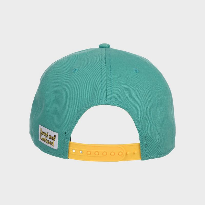 Men&#39;s Dazed and Confused Smiley Face Printed Cotton Baseball Hat - Teal Green, 3 of 5