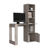 NicBex Bookcases for Living Room Modern 53.8" Tall 3 Shelves Double Door Cabinet Bookshelf Compact Design Bookcase for Small Spaces Office Home - 3 of 4