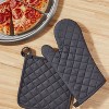 2pc Cotton Pot Holder and Oven Mitt Set Gray - Made By Design™ - image 2 of 3