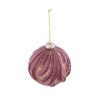 NAYSAYE Party Decoration and Accessories Set of 6 Glass Christmas Ball Ornament for Holiday Celebration and Party Decor, Purple, 3.9"*3.9"*0.09" - 3 of 4