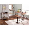 LumiSource Set of 2 Ale Industrial Adjustable Barstools Antique/Camel:: Swivel Seat, Metal Base, Faux Leather Upholstery - 2 of 4