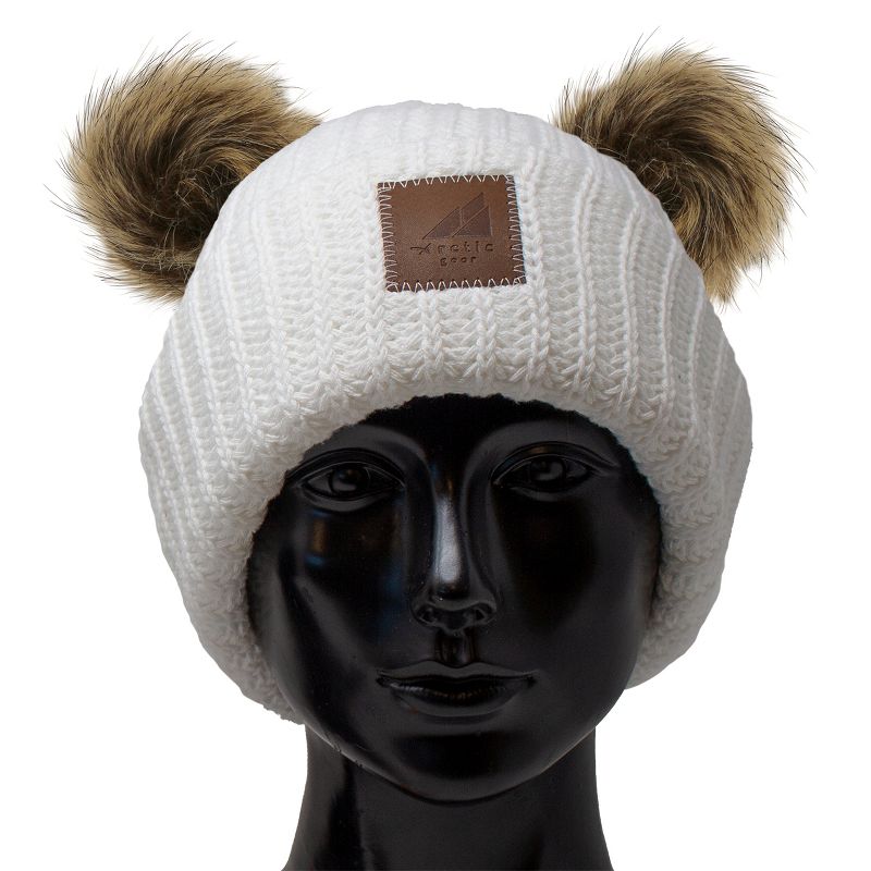 Arctic Gear Youth Winter Hat Cotton Cuff Hat with Double Poms, 3 of 6
