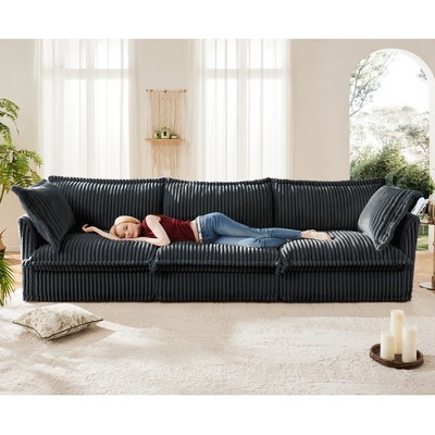 VASIP Modern 3-Seater Slipcovered Sofa Couch with Suppleness Armrests,Deep Seat,Soft Chenille Fabric for Living Room,Apartment,Cream