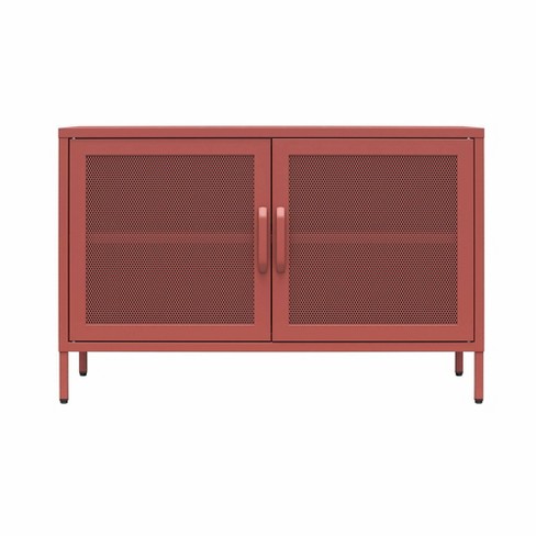 Novogratz Channing Mesh 2 Door Storage Cabinet Locker Terracotta : Target