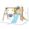 BABYYER Swing and Slide Set, Wooden Playset with Baby Swing Seat, Toddler Slide, Captain's Wheel and Telescope, Kids Playground for Ages 1.5 to 4 - 4 of 4