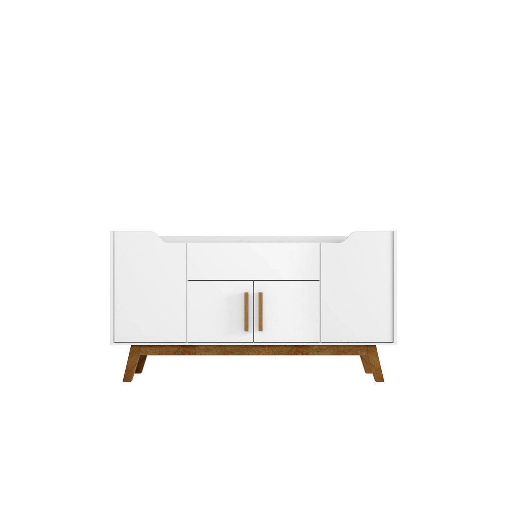 Photos - Storage Сabinet 53.54" Addie Sideboard White - Manhattan Comfort