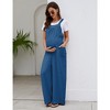 WhizMax Women Maternity Summer Casual Loose Jumpsuit Sleeveless Tie Loose Jumpsuit with Pockets Workwear - 2 of 4