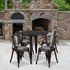 Flash Furniture Commercial Grade 30" Round Metal Indoor-Outdoor Table Set with 4 Arm Chairs - 2 of 4