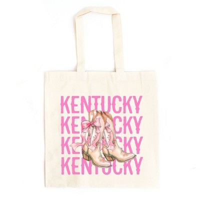 City Creek Prints Coquette Kentucky Cowgirl Boots Canvas Tote Bag - 15x16 - Natural