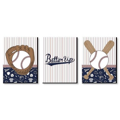 Big Dot of Happiness Batter Up - Baseball - Sports Themed Nursery Wall Art, Kids Room Decor & Game Room Home Decor - 7.5 x 10 inches - Set of 3 Prints