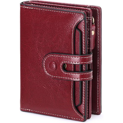 FATMOON Small Wallet for Women,Rfid Blocking Genuine Leather Bifold Wallet Holder for Women with Zipper Coin Pocket 2 ID Windows
